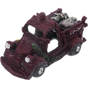 LOGOFUN Aquarium Wreck Car Decoration Simulation Wreck Car Model Resin Wreck Car for Fish Tank Aquarium Micro Landscape Decoration