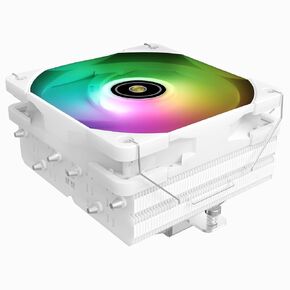 SI-100 White ARGB CPU Air Cooler, 6×6mm Heat Pipes,120mm PWM Quiet Fan CPU Cooler with S-FDB V2.0 Bearing, AGHP 3.0 Technology, for AMD AM4 AM5/Intel 1150/1151/1200/1700/2066, PC Cooler
