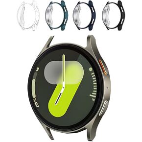 T Tersely 4 Pack Hard Case for Samsung Galaxy Watch 7 (44mm), with Tempered Glass Screen Protector Ultra Clear Slim Full Cover Case