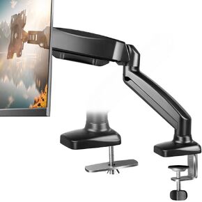 Single Monitor Arm for 13’’-32’’ Screens Full Adjustable Monitor Desk Mount Height Adjustable Swivel Monitor Mount with Tilting Rotating Universal Desk Mount VESA 75x75 or 100x100mm (Black)
