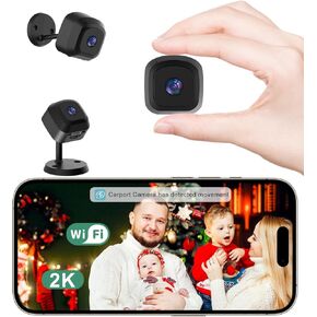Hidden Camera, 2K WiFi Indoor Camera, Wireless Mini Spy Camera, Nanny Cam with AI Motion Detection, Night Version, Real-Time Record Home Surveillance Camera
