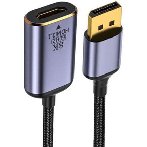 NFHK Mini DisplayPort 1.4 Source to HDMI 2.0 Display 8K 60hz UHD 4K Mini-DP to HDMI Male Monitor Adapter Cable