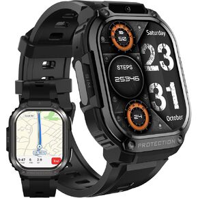 MIDDOW Smartwatch for Men (WiFi + 4G LTE), with Bluetooth GPS, Independent SIM Card (Answer/Make Call), Fitness Tracker & Health Monitor, 16GB Storage, 2.13" AMOLED Display
