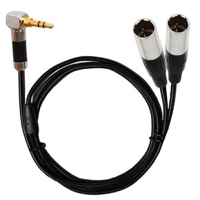 Dual Mini 3Pin XLR to 3.5mm Cable, 3.5mm 1/8" TRS Male Plug Audio to Dual Mini 3Pin XLR Male Y Cable Cord for Video Camera DSLR Camera Microphone (1.8meter/6FT)