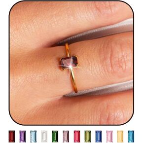 Long tiantian Gold Birthstone Rings for Women Non Tarnish 14K Gold Plated Birthstone Ring Gold Emerald Rings for Birthday Gifts Trendy Stuff Dainty Birthstone Rings Personalized Jewelry Gifts