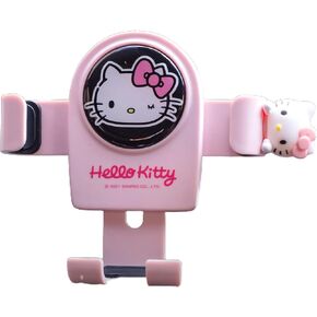 Kawaii Kitty Pink Air Vent Car Mount, Hands Free Cell Phone Holder for Car, Cute Kitty car Accessories, Clamp Cradle, Compatible with All iPhone Android Smartphone
