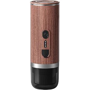 Naisian Mini Heated Coffee Machine,Manual Stainless Steel Coffee Grinder, 3-in-1 Portable Coffee Machine,Pompatible with NS/DG Capsules and Coffee Powder, Suitable for Travel/Camping/Hiking (Black)