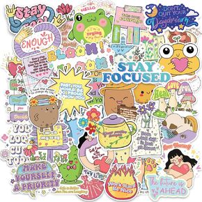 103 Pcs Motivational Holographic Stickers, Motivational Stickers for Adults, Inspirational Stickers, Positives Scrapbook Stickers Waterproof Vinyl Quotes Decal for Water Bottles, Gift for Friend