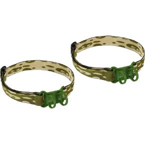 PATIKIL Flashlight Headband Holder, 2 Pcs Nylon Adjustable High Elastic Hands-Free Headlamp Headlight Strap for LED Flashlight Outside Camping Riding, Green
