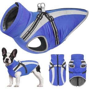 Mosucoirl Warm Dog Coats Vest, Waterproof Dogs Jacket Reflective Fleece Pet Winter Cold Weather Coat Dogs Clothes Cozy Snow Jackets Outfits for Small Medium Large Dogs Puppy