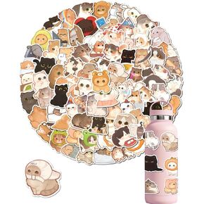 100 PCS Cute Cat Stickers, Kawaii Cat Stickers Waterproof Vinyl Cute Stickers for Laptop Guitar Water Bottle Luggage Bike Scrapbooking Skateboard Fashion Decals Gift for Kids Teen Girls Adults