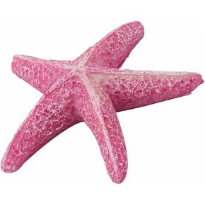 Sea Star Shape Ornament, Polyresin Artificial Emulational Sea Star Decoration for Aquarium Fish Tank, 3.5 x 3.5 x 0.79inch (Pink)