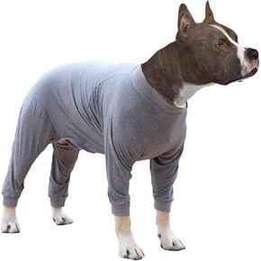 GabeFish Dog Soft Shirt After Surgery, Long Sleeve Onesie Jumsuit for Pets, 4 Legs Pajamas for Dogs Navy Blue 2X-Large