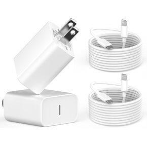 20W USB C Charger Compatible with iPhone 14 13 12 11 Pro Max XS XR X 8, 2 Pack PD 20W USB C iPhone 14 Pro Max Charger Fast Charging Block with 6FT USB C to Lightning Fast Charging Data Sync Cable Cord