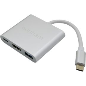 USB C to HDMI Adapter 3-in-1 Hub, 4K 30Hz HDMI, 100W PD Fast Charging, USB 3.0 Data Port – Compatible with USB-C Laptops, Tablets, Phones, iPad Pro, MacBook, Chromebooks, Galaxy, and More – Silver