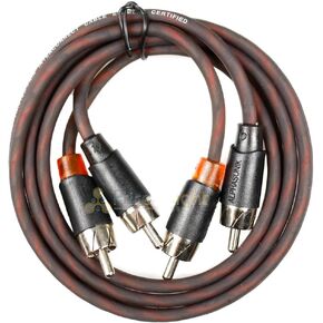 Alphasonik 12 Feet Premium 2 Channel Hyper-Flex RCA Interconnect Signal Patch Audio Cable with X-Radial Twist Wire Technology 100% Oxygen Free Copper Element Certified Multiple Applications FLEX-R12