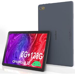 kinstone Tablet Android 12 Tablets 10 Inch with MTK 6GB RAM +128GB ROM +1TB Expanded Octa-Core 2.0GHz, 5G Wi-Fi GMS Certified GPS, 5 MP Camera Tablet, 6000mAh, Gaming Tablet, 1280 * 800 IPS Screen