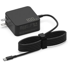 100W-USB-C-Charger, USB-C-Laptop-Charger Fast Charger Replacement for Asus ROG Flow, HP, Lenovo ThinkPad, Acer, Laptops and All USB - C Port Devices, Charge Type-C 96W 90W 65W 45W 30W Device