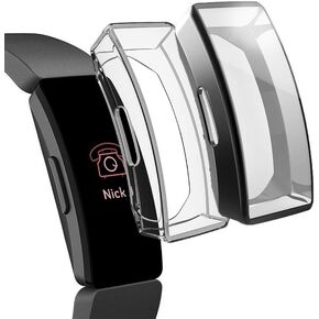 Compatible Fitbit Inspire 2 & Inspire 3 &Inspire/Inspire HR Ultra-Thin Cases Cover w/TPU Screen Protector, Anti-Resistant All-Around Protective Case for Fitbit Inspire 2/3 Tracker(Black+Silver+Gold)