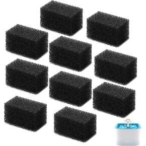 Pet Replacement Sponge Filters Replacement Pre Filter Sponges for 84oz/ 2.5L Pet Water Fountain Cat Water Foam Filter Dog Drinking Water Sponge Foam Filters for Pet Dog Cat Fountain (10)