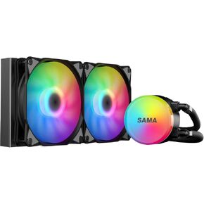 SAMA SI240 مبرد سائل أبيض 240 مم AIO مشعاع مع مراوح RGB PWM قابلة للعنونة 2 × 120 مم AIO مبرد وحدة المعالجة المركزية السائل in Kuwait