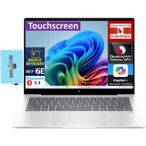HP OmniBook X Laptop 14.0" Touchscreen 2.2K Display (Qualcomm Snapdragon X Plus X1P-42-100, 16GB LPDDR5X, 1TB PCIe SSD, Qualcomm Adreno, Backlit KB, WiFi 6E, Win 11 Pro) w/DKZ USB Port Expander