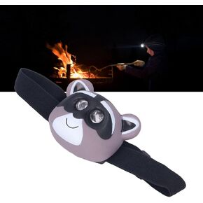 FTVOGUE LED Headlamp Kids Animal Headlight Raccoon Appearance Battery Powered Headlight Flashlight for Boys, Girls, or Adults