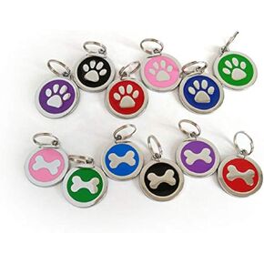 Pet Tags ID Label for Dog Cat Leash Collar Cage Kennel Carrier -Engravable Writable Back Travel Luggage Anti-Lost Tags Airline ID Name Card -6/12Packs (12 Pack)