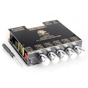 TB21 PRO 2.1 Bluetooth Power Amplifier Board 50W×2+100W Power Output, TPA3116D2HIFI Chip, 12V-24V Audio Power Amplifier Module with Treble and Bass Control (TB21 PRO)