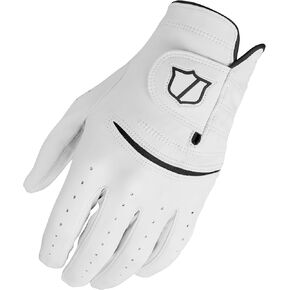 WILSON Staff Model Golf Glove - Men's Cadet Left Hand, White/Black, Large