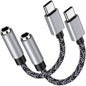 USB C to 3.5mm Audio Adapter Headphone Adapter Jack Aux USB Type C Dongle Cable Compatible for iPhone 16/15 Pro Max, Samsung Galaxy A16/S24FE/S24 Ultra/S23FE/S22/S21/S20/S10, Pixel 9 8 Pro/8/7a/6