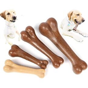 Chew Toy Bone for Dogs (2pck),Durable Chew Toy for Aggressive Chewers,Boredom and Stimulating, Beef Flavor Dog Toys for Small/Medium/Large Breed. (Small)