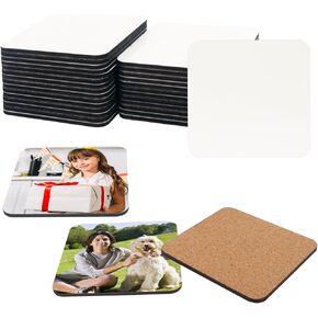 100 PCS 3.54 Inch Square Sublimation Blanks Coasters, Blank Square Cup Coasters, DIY Crafts Compatible, Perfect for Heat Transfer Projects, Painting,Sublimation by KUKLIPJIM