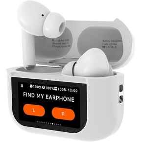 Smartbuds Bluetooth 5.4 Transparency Mode 98% Active Noise Cancelling Reduction TWS Earphone Earbuds with Smart Touch Screen Case ENC Mic Clear Call Equalizer for iPhone Samsung Android