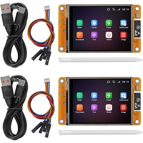 2pcs ESP32 Touchscreen 2.8inch TFT LCD Display ESP-WROOM-32 ILI9341 Resistive Touch Module ESP32-2432S028R Bluetooth WiFi Dual Core Development Board 240 * 320 for Arduino (2.8 Inch)