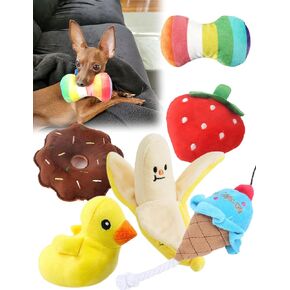 Puppy Toys – 6 Pcs Plush Squeaky Chew Toys for Small Dogs, Ideal for Teething and Entertainment