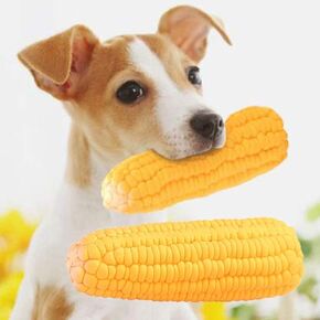 Yellow Pet Dog Puppy Latex Corn Shape Squeaky Bite-Resistant Interactive Play Chew Toy Pet Supplies Dog Toy Corn, Corn Toy,Dog Toys Aggressive Chewers for Small/Medium/Large Dog