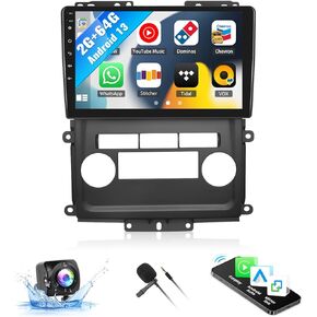 SIXWIN Android Car Stereo Car Radio for Nissan Frontier 2009-2012 with Wireless CarPlay Android Auto Mirror Link 2G+64G 9 Inch Touchscreen Bluetooth GPS Navigation WiFi FM Backup Camera MIC