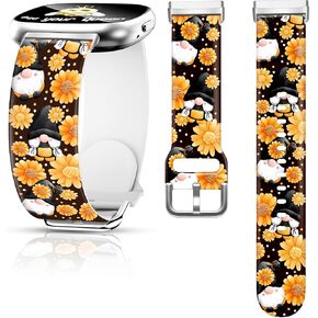 Christmas Fall Watch Band Compatible with Fitbit Versa 4 /Versa 3 /Sense 2 /Sense, Silicone Xmas Snowman Santa Holiday Theme Replacement Smartwatch Wristband strap for Women Men Girl