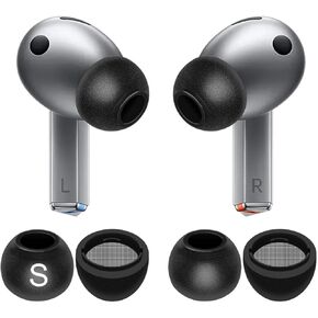 Galaxy Buds 3 Pro Memory Foam Tips Earbud, 2 Pairs Replacement Comfortable No Silicone Pain Noise Isolation Earbuds Accessories Compatible with Samsung Galaxy Buds 3 Pro - Black S