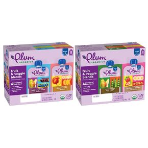 Plum Organics Stage 2 Organic Baby Food - Fruit and Veggie Variety Pack - 4 oz Pouch (Pack of 8) - Organic Fruit and Vegetable Baby Food Pouch