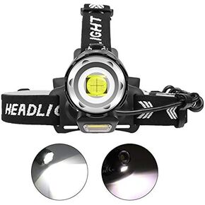 Headlamp Rechargeable 12000 Lumens, XHP90 Brightest LED Headlamp Flashlight High Lumen Headlamp for Adults High Powered Headlamp Torch Zoomable with 3 x Batteries for Camping Hiking Caving