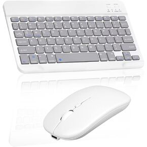 Rechargeable Bluetooth Keyboard and Mouse Combo Ultra Slim Full-Size Keyboard and Ergonomic Mouse for vivo T1 and All Bluetooth Enabled Mac/Tablet/iPad/PC/Laptop - Jade Green