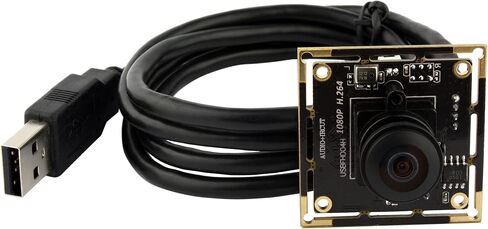 ELP 180degree Fisheye Raspberry Pi 1080P H.264 Microphone PC Web USB Security Camera for Laptop Wide Angle Mini UVC USB2.0 Video Audio Webcam Board 2MP CMOS AR0330 Lightburn Laser Camera for Computer in Saudi Arabia