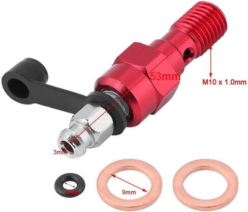 Jadeshay حلمة برغي تنزف فرامل الدراجة النارية، M10x1.0mm مسمار بانجو مع غطاء غبار، ألومنيوم مؤكسد لمقاومة الصدأ in Kuwait