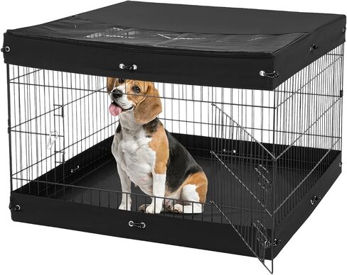 VEVOR Dog Playpen، 4 قطع 24 × 36 بوصة لوحات معدنية قابلة للطي لتمرين الحيوانات الأليفة، سياج للكلاب قلم داخلي وخارجي مع باب، غطاء علوي، ووسادة سفلية، قفص لعب للحيوانات الأليفة للكلاب والقطط والحيوانات الصغيرة الأخرى in Saudi Arabia