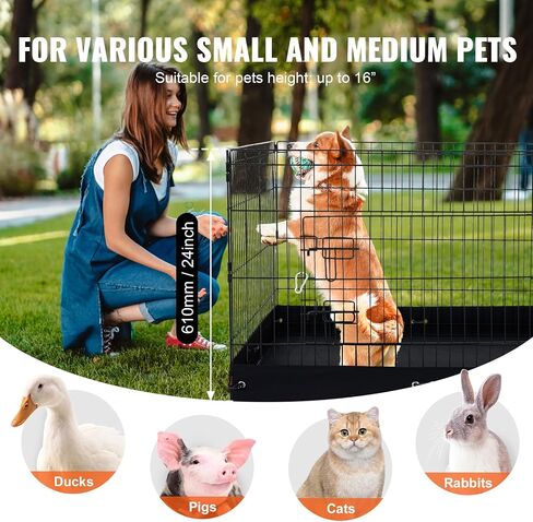 VEVOR Dog Playpen، 4 قطع 24 × 36 بوصة لوحات معدنية قابلة للطي لتمرين الحيوانات الأليفة، سياج للكلاب قلم داخلي وخارجي مع باب، غطاء علوي، ووسادة سفلية، قفص لعب للحيوانات الأليفة للكلاب والقطط والحيوانات الصغيرة الأخرى in Saudi Arabia