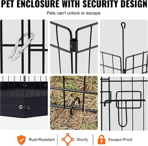 VEVOR Dog Playpen، 4 قطع 24 × 36 بوصة لوحات معدنية قابلة للطي لتمرين الحيوانات الأليفة، سياج للكلاب قلم داخلي وخارجي مع باب، غطاء علوي، ووسادة سفلية، قفص لعب للحيوانات الأليفة للكلاب والقطط والحيوانات الصغيرة الأخرى in Saudi Arabia