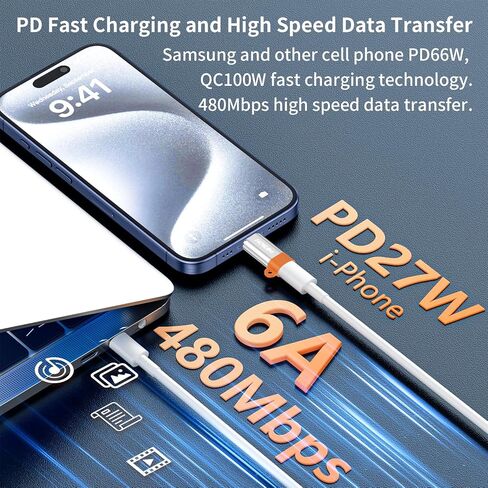 8-Pin to USB C Adapter 2 Pack,27W PD Fast Charging Data Transfer in Kuwait