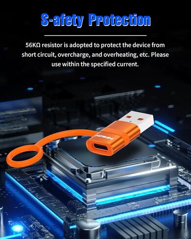 محول USB إلى USB C 2 حزمة، محول HOWJIM USB C أنثى إلى USB 3.0 ذكر بسرعة 5 جيجابت في الثانية، محول شحن سريع من النوع C لأجهزة M-acBook، وi-Phone 15 16، وi-Pad، وA-pple Watch، وA-irpods، وG -alaxy، حلقة مكافحة فقدان البرتقال in Kuwait